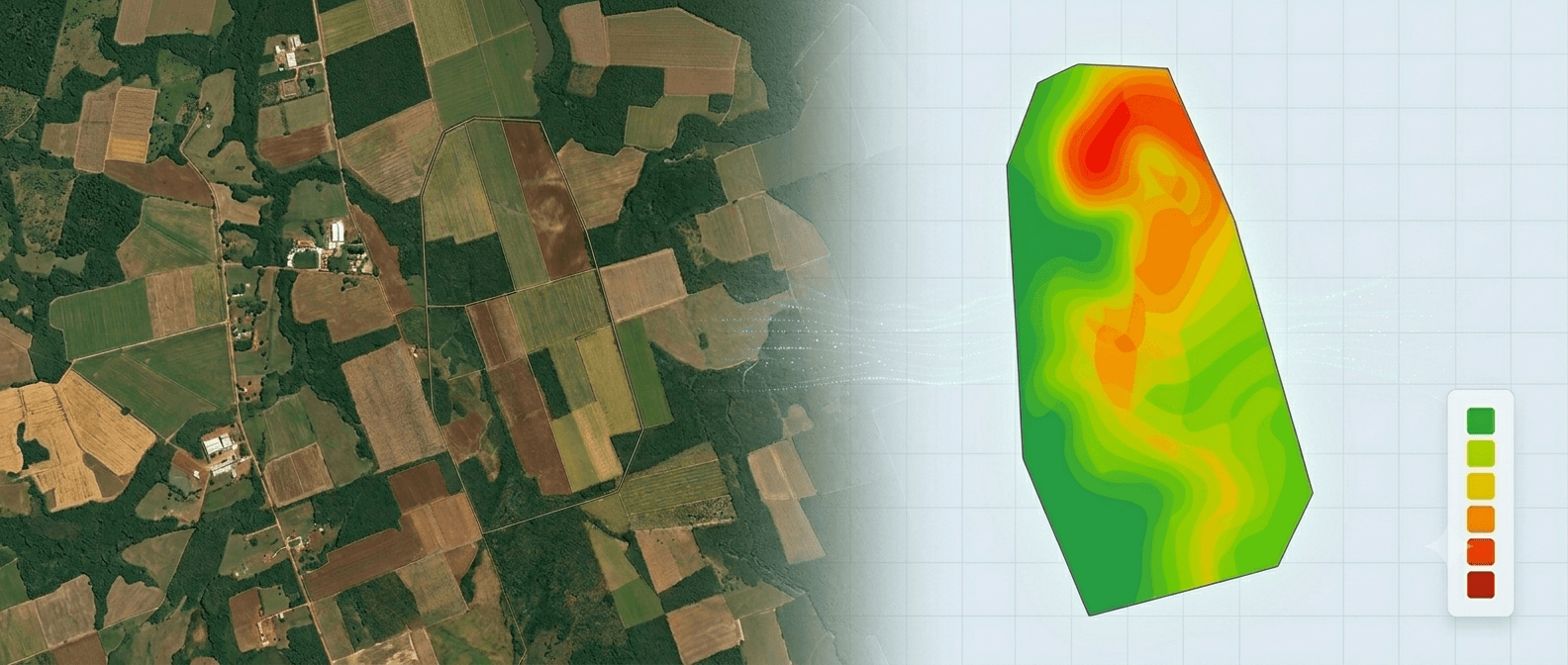 Agricultura de precisão — satélite e mapa de prescrição